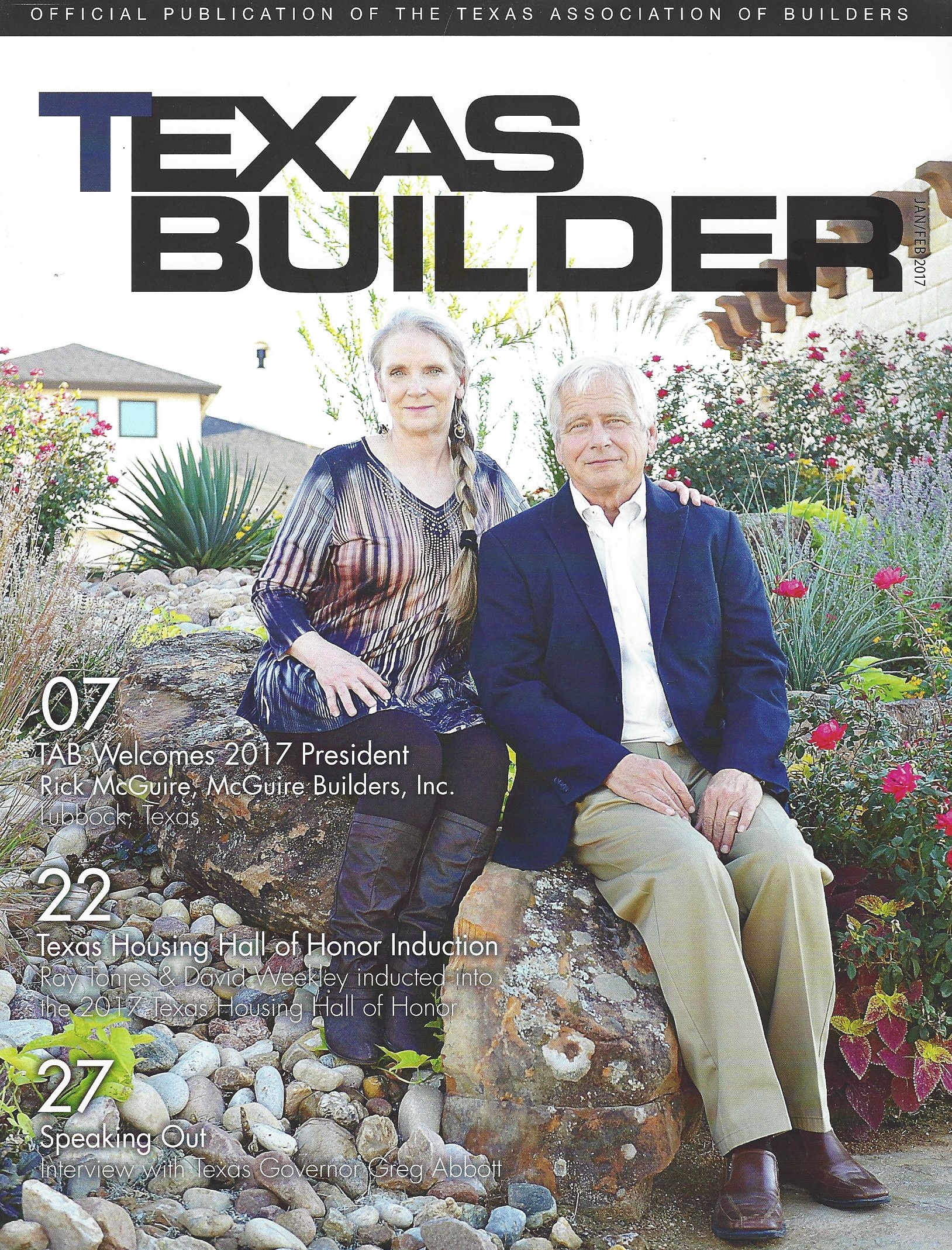 Texas Builder Magazine Welcomes Rick as the 2017 TAB President
